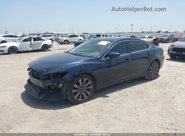 JM1GL1VM6J1332334 2018 MAZDA 6 Blue Առջևի ձախ երեք քառորդ տեսարան