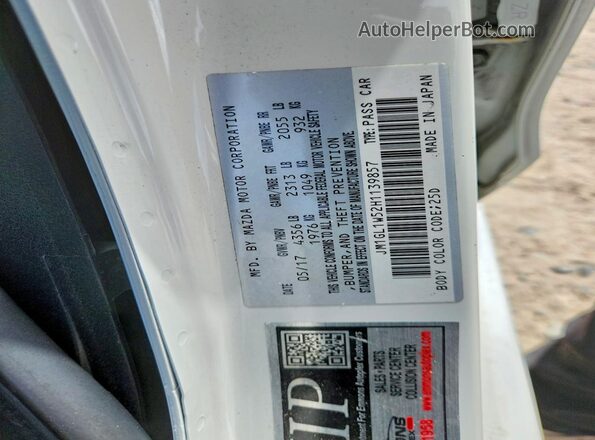JM1GL1W52H1139857 2017 MAZDA 6 White Вид підкапотного простору