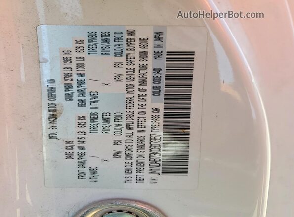 JM1NDAB73K0307367 2019 MAZDA MX-5 White Engine compartment view