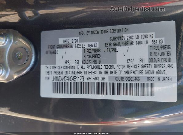 JM1NDAM74M0451123 2021 MAZDA MX-5 MIATA RF Gray Widok komory silnika