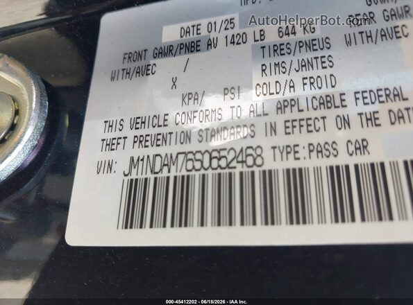JM1NDAM76S0652468 2025 MAZDA MX-5 MIATA RF Black Widok komory silnika