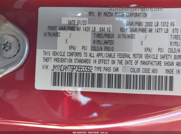 JM1NDAM79P0553392 2023 MAZDA MX-5 MIATA RF Red 