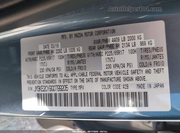 JM3KE2CY9G0799205 2016 MAZDA CX-5 Pewter Engine compartment view