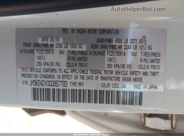 JM3KE4DY0G0857793 2016 MAZDA CX-5 White Widok komory silnika