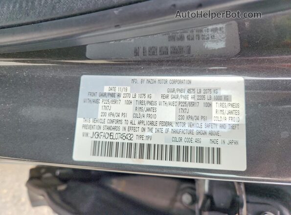 JM3KFACM5L0745432 2020 MAZDA CX-5 Угольный Вид наклейки с VIN-кодом