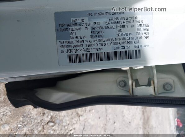 JM3KFADM1M1341537 2021 MAZDA CX-5 White Widok komory silnika
