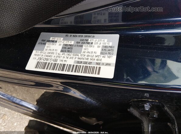 JM3KFADM8K1514998 2019 MAZDA CX-5 Blue Vista del compartimento del motor