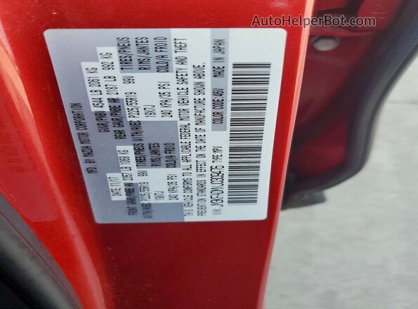 JM3KFADMXJ0309476 2018 MAZDA CX-5 Red VIN კოდის სტიკერის ხედი