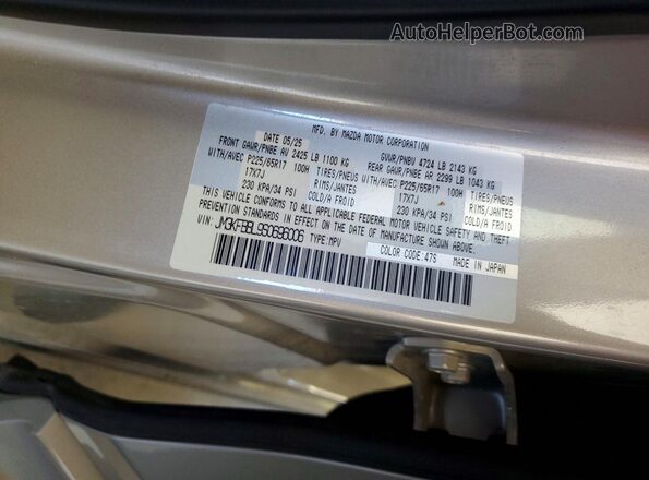 JM3KFBBL9S0696006 2025 MAZDA CX-5 Beige Widok naklejki z numerem VIN