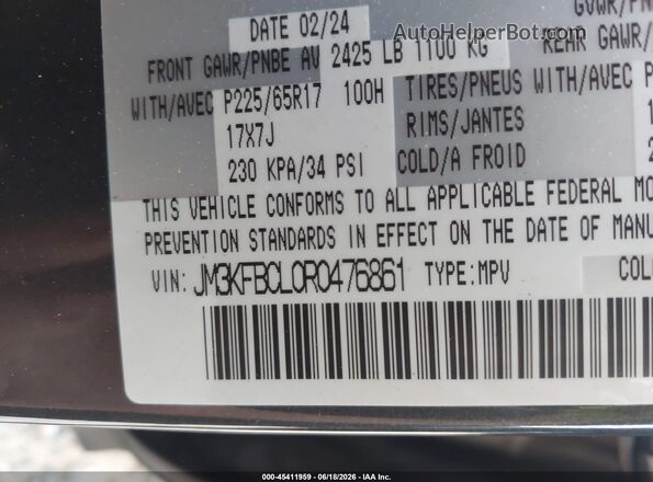 JM3KFBCL0R0476861 2024 MAZDA CX-5 Gray Вид підкапотного простору
