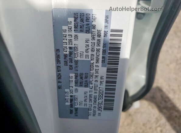 JM3KFBCL7S0628317 2025 MAZDA CX-5 White VIN კოდის სტიკერის ხედი