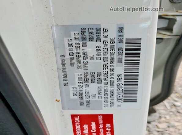 JM3KFBCM1L0840754 2020 MAZDA CX-5 White Widok naklejki z numerem VIN