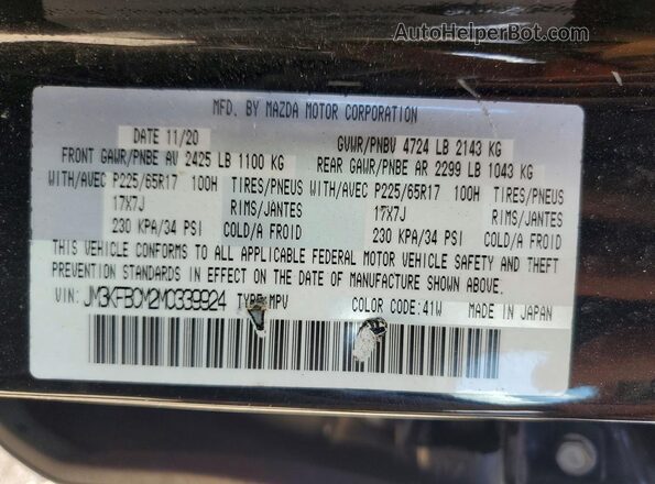 JM3KFBCM2M0339924 2021 MAZDA CX-5 Black Вид наклейки з VIN-кодом