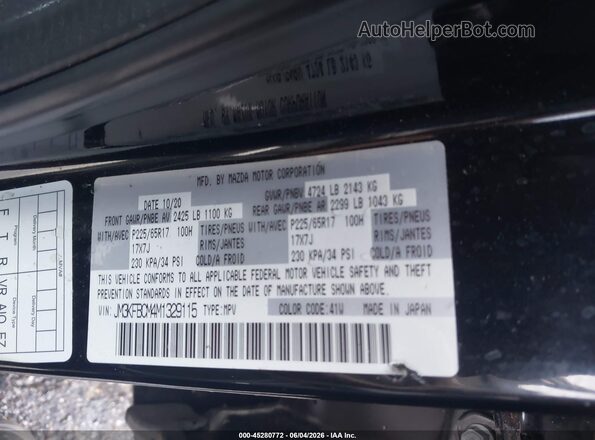 JM3KFBCM4M1329115 2021 MAZDA CX-5 Black Engine compartment view