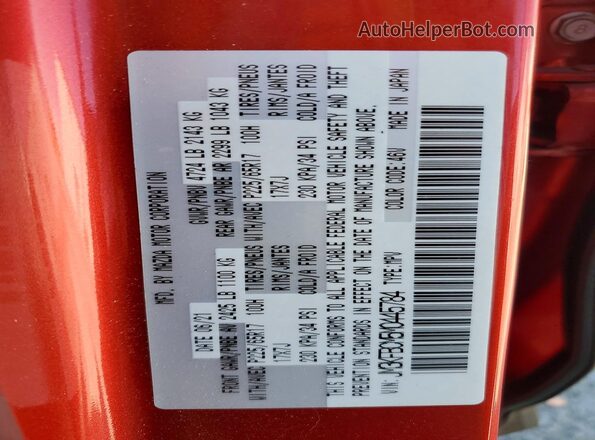 JM3KFBCM5M0445784 2021 MAZDA CX-5 Red ძრავის განყოფილების ხედი