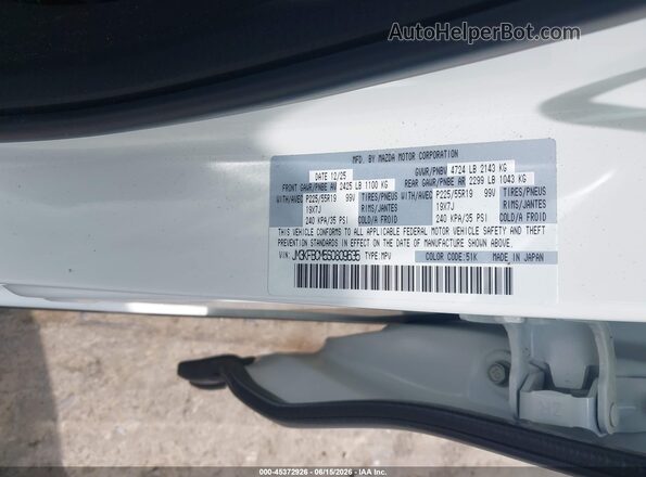JM3KFBCM5S0809635 2025 MAZDA CX-5 White Widok komory silnika