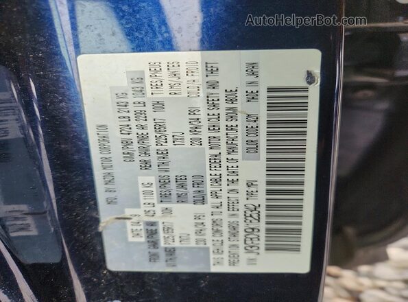 JM3KFBCM9K1625342 2019 MAZDA CX-5 Blue VIN կոդի պիտակի տեսք