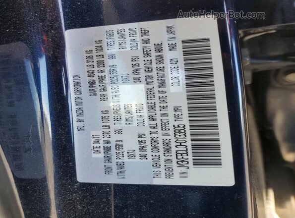 JM3KFBDL0H0133805 2017 MAZDA CX-5 Blue Widok naklejki z numerem VIN