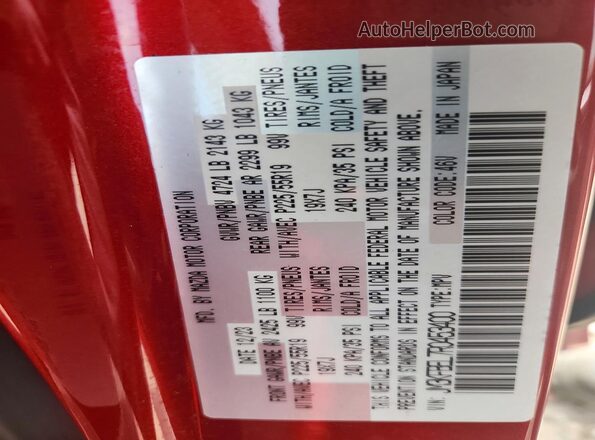 JM3KFBEL7R0453400 2024 MAZDA CX-5 Burgundy Widok naklejki z numerem VIN