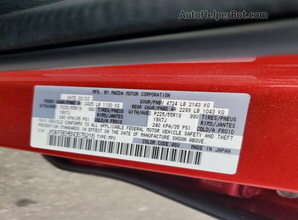 JM3KFBEM6N0575216 2022 MAZDA CX-5 Red Widok komory silnika