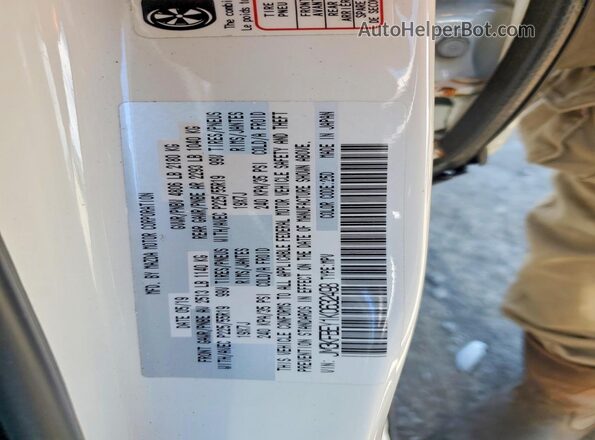 JM3KFBEY1K0632498 2019 MAZDA CX-5 White Widok naklejki z numerem VIN