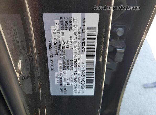 JM3KKBHD4S1194493 2025 MAZDA CX-90 Gray Widok naklejki z numerem VIN