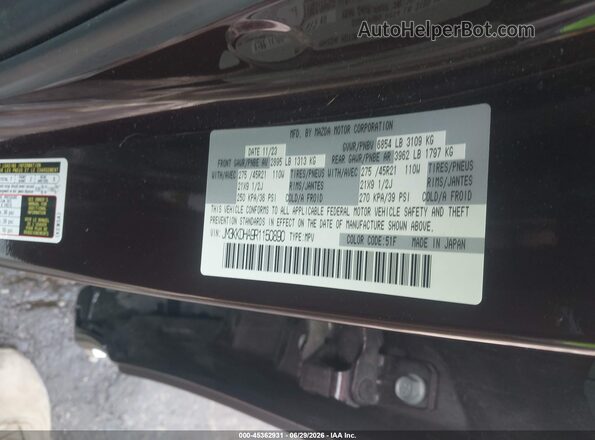 JM3KKDHA9R1150890 2024 MAZDA CX-90 PHEV Maroon Engine compartment view