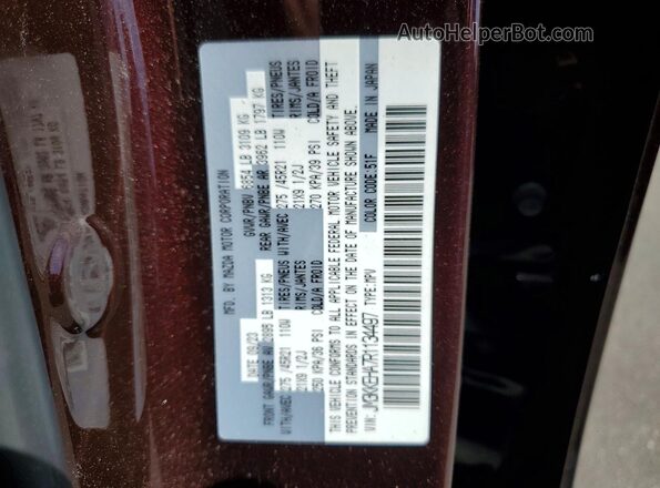 JM3KKEHA7R1134497 2024 MAZDA CX-90 Maroon VIN sticker view