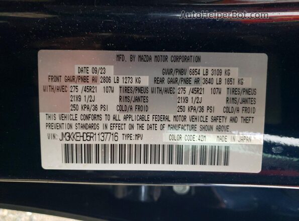 JM3KKEHD5R1137716 2024 MAZDA CX-90 Black VIN կոդի պիտակի տեսք