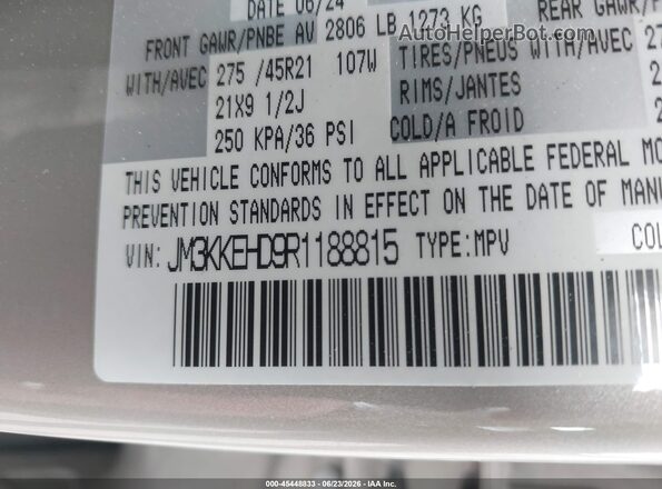 JM3KKEHD9R1188815 2024 MAZDA CX-90 Beige Вид підкапотного простору