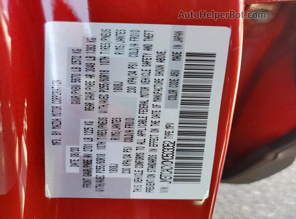 JM3TCACY0M0503052 2021 MAZDA CX-9 Бордовый Вид наклейки с VIN-кодом