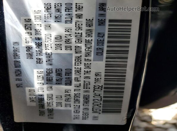 JM3TCADY2L0417092 2020 MAZDA CX-9 Blue Widok naklejki z numerem VIN