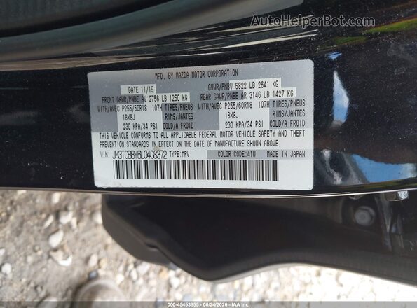 JM3TCBBY6L0408372 2020 MAZDA CX-9 Black Շարժիչի բաժամունքի տեսք