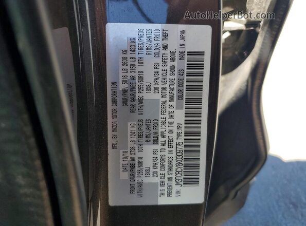 JM3TCBCY8K0309775 2019 MAZDA CX-9 Charcoal სალონის 360-გრადუსიანი ხედი