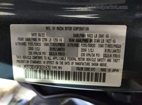JM3TCBDY0P0631879 2023 MAZDA CX-9 Gray 
