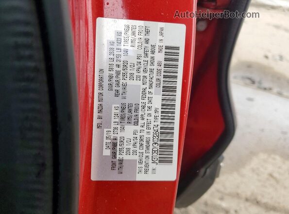 JM3TCBDY3K0328474 2019 MAZDA CX-9 Red Vista de la etiqueta del VIN