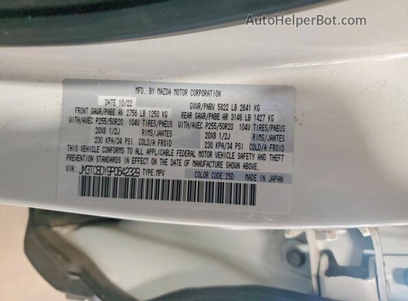 JM3TCBDY9P0642329 2023 MAZDA CX-9 White Սալոնի 360 աստիճան տեսք
