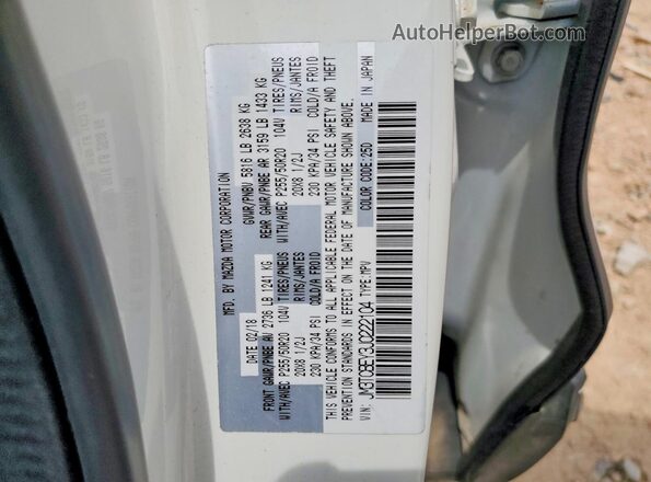 JM3TCBEY3J0222104 2018 MAZDA CX-9 White Vista interior de 360 grados