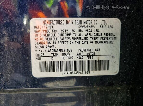 JN1AF0BA3RM431935 2024 NISSAN ARIYA Blue Widok komory silnika