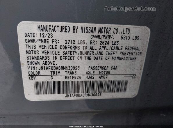 JN1AF0BA6RM430925 2024 NISSAN ARIYA Gray Vista del compartimento del motor