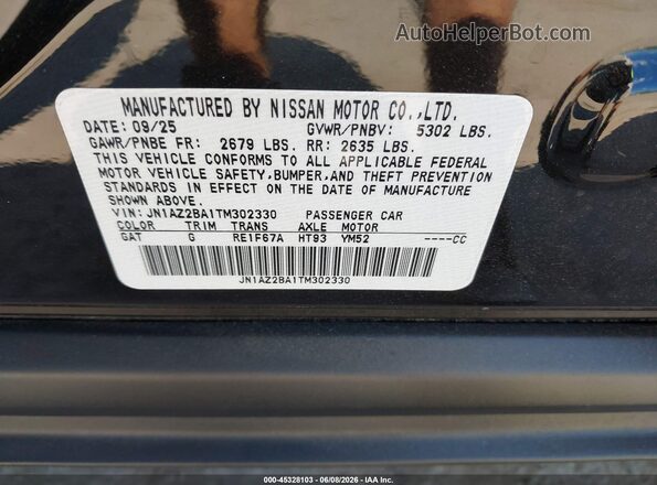 JN1AZ2BA1TM302330 2026 NISSAN LEAF Black Vista del compartimento del motor