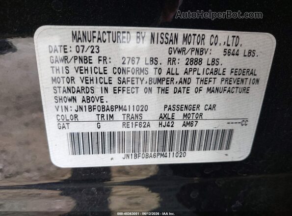 JN1BF0BA6PM411020 2023 NISSAN ARIYA Black Widok komory silnika