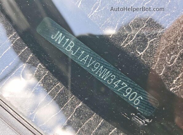 JN1BJ1AV9NW347906 2022 NISSAN ROGUE Black VIN კოდის სტიკერის ხედი