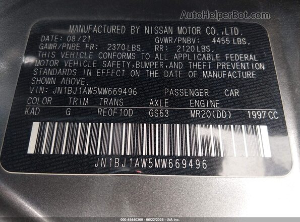 JN1BJ1AW5MW669496 2021 NISSAN ROGUE Silver Շարժիչի բաժամունքի տեսք