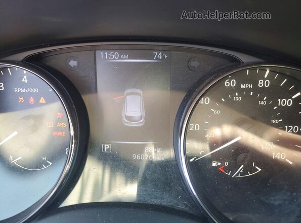 JN1BJ1CPXHW032955 2017 NISSAN ROGUE Maroon Instrument cluster view