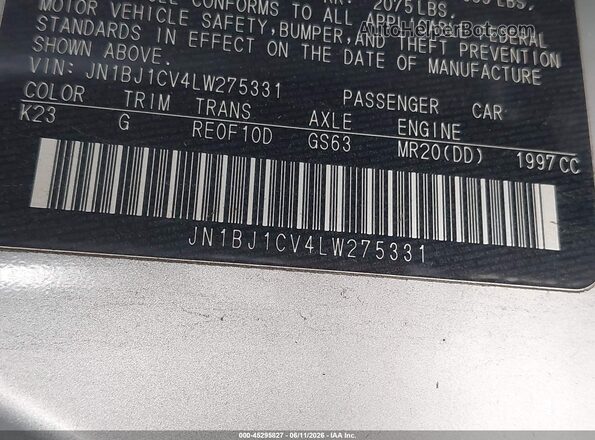 JN1BJ1CV4LW275331 2020 NISSAN ROGUE Серебряный Вид подкапотного пространства