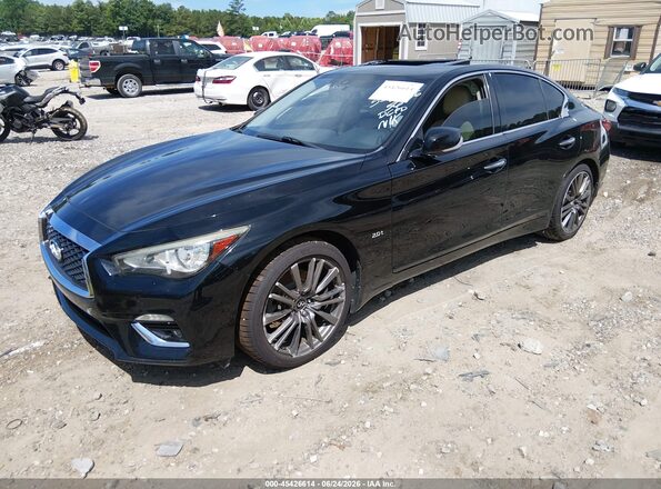 JN1CV7AP7JM240601 2018 INFINITI Q50 Black წინა მარცხენა ხედი სამი მეოთხედიდან