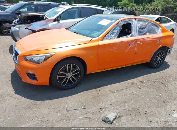 JN1CV7AR2JM280330 2018 INFINITI Q50 Оранжевый Передняя левая четверть