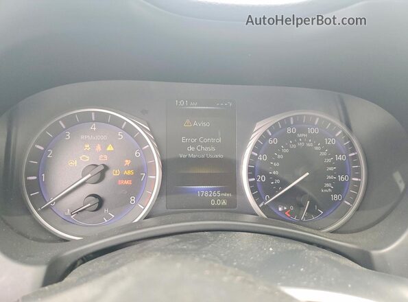 JN1CV7AR7HM680894 2017 INFINITI Q50 Silver Instrument cluster view