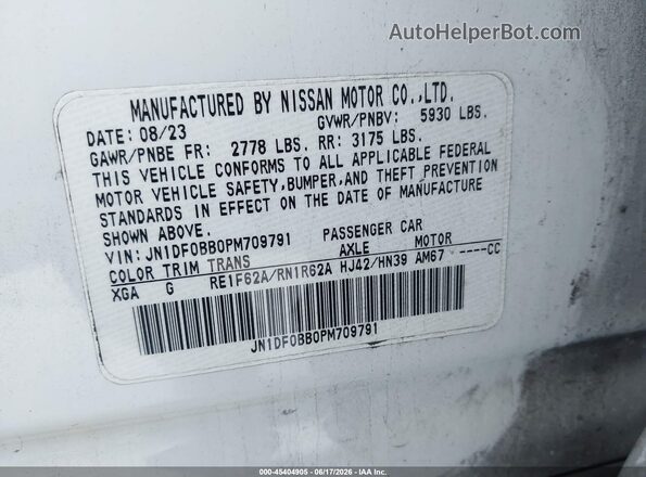 JN1DF0BB0PM709791 2023 NISSAN ARIYA White Vista del compartimento del motor
